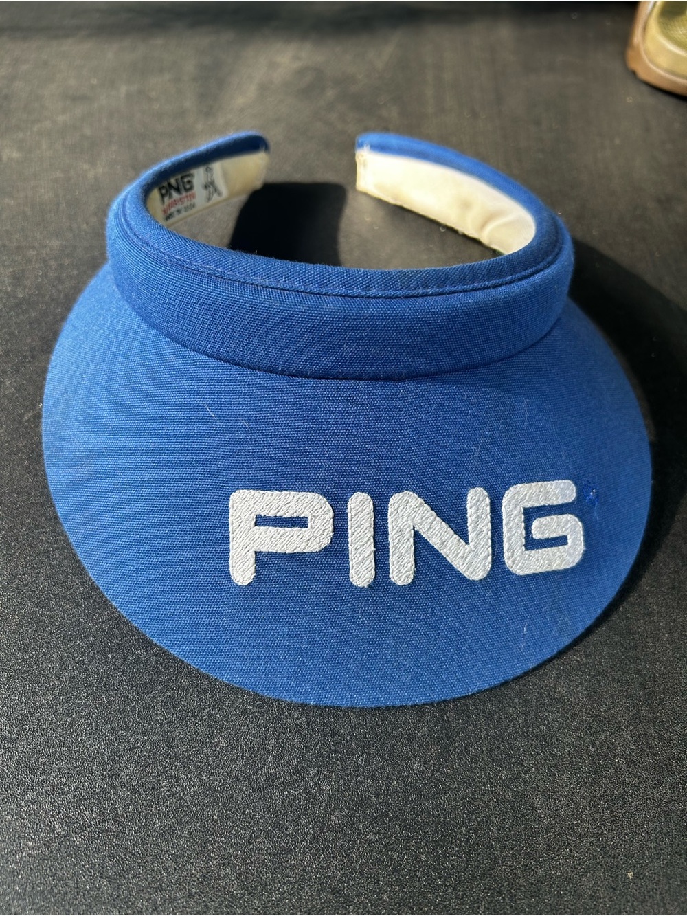 Vintage Ping Blue Visor with White Embroidered Logo